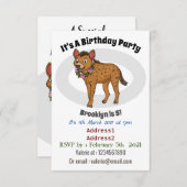 ハイエナと花の漫画イラストレーション 招待状 (正面/裏面)