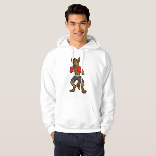 ハイエナアットボクシングとボクシング手袋 パーカ (正面フル)