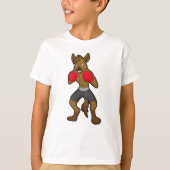 ハイエナアットボクシングとボクシング手袋 Tシャツ (正面)