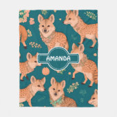 ハイエナパステルカラフルパタパーソナライズされたーン フリースブランケット (正面)