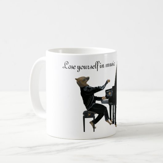 ハイエナピアノミュージックプレーヤーファンタジーマグ コーヒーマグカップ (正面左)