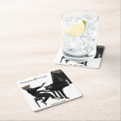 ハイエナピアノ奏者ファンタジー紙コースター スクエアペーパーコースター (インサイチュ)