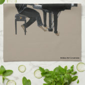 ハイエナピアノ音楽ピアニストファンタジーキッチンタオル キッチンタオル (折り畳み)