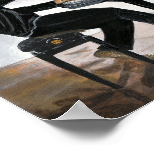 ハイエナピアノ音楽プレイヤーファンタジーウォールアートプリント ポスター (角)