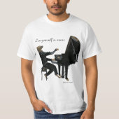 ハイエナピアノ音楽プレーヤーファンタジーアートシャツ Tシャツ (正面)