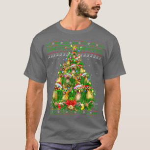 ハイエナ恋人クリスマスライト醜いハイエナクリスマスツリー Tシャツ