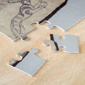 ハイエナ(limestonを追跡している犬を描写するOstracon ジグソーパズル (側面)