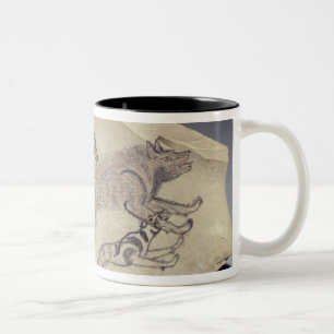 ハイエナ(limestonを追跡している犬を描写するOstracon ツートーンマグカップ