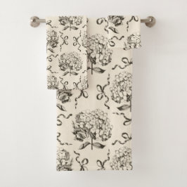 ハイエレガントダゲア名門私立校風のボウベージュトイレパターン バスタオルセット