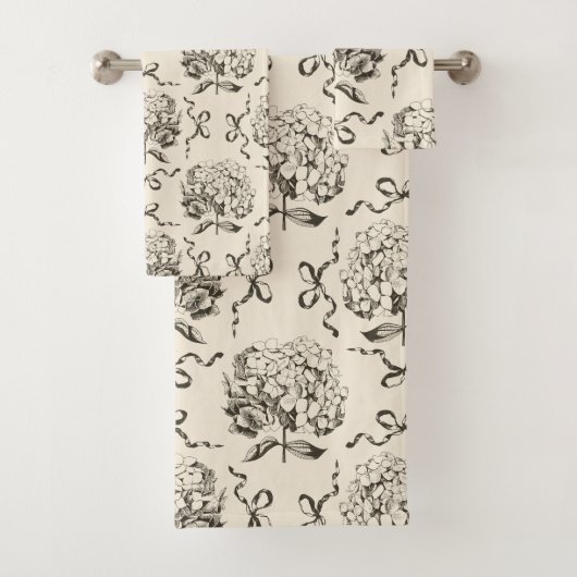 ハイエレガントダゲア名門私立校風のボウベージュトイレパターン バスタオルセット (インサイチュ)