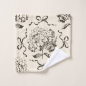 ハイエレガントダゲア名門私立校風のボウベージュトイレパターン バスタオルセット (ウォッシュタオル)