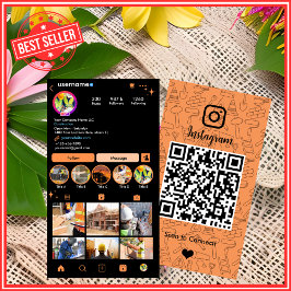 ハイエンド オレンジ 建設業 Instagram QR 名刺