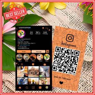 ハイエンド オレンジ 建設業 Instagram QR 名刺