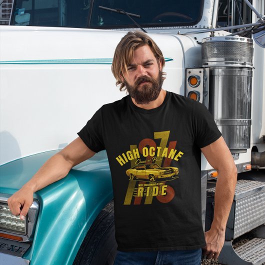 ハイオクタンのマッスルカー西海岸 Tシャツ