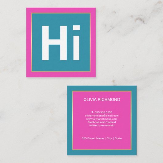 ハイカはっきりしたラー|名刺 スクエア名刺 (正面/裏面)