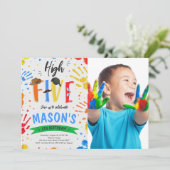 ハイカラフル5誕生日写真 招待状 (スタンド正面)