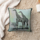 ハイカラーのデザインのまれなレトロのアフリカのキリン クッション (ブランケット)