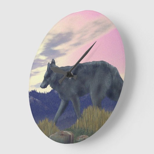 ハイカントリーウルフ ラージ壁時計 (傾斜)