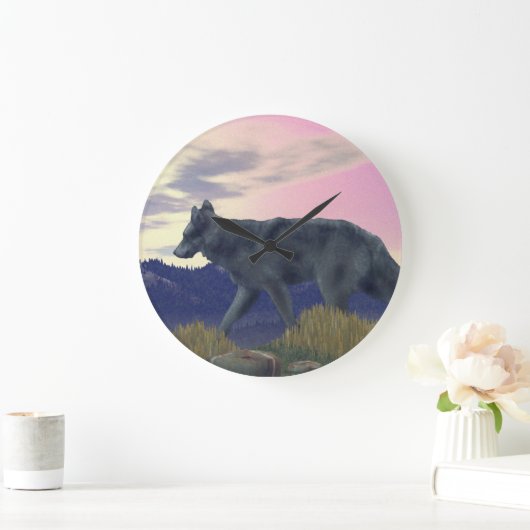 ハイカントリーウルフ ラージ壁時計 (ホーム)