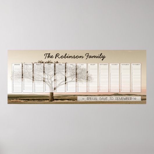 ハイカントリーファミリーパーペチュアルカレンダーカスタム ポスター (正面)