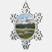 ハイカントリーマウンテンストリームI スノーフレークピューターオーナメント (右)