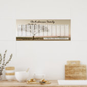 ハイカントリー ファミリー 永久カレンダー カスタム ポスター (キッチン)