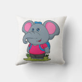 ハイカーとしての象バックパック付き クッション (裏面)