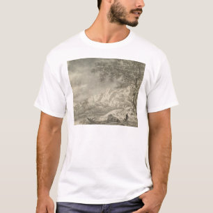 ハイカーとの山が多い景色 Tシャツ