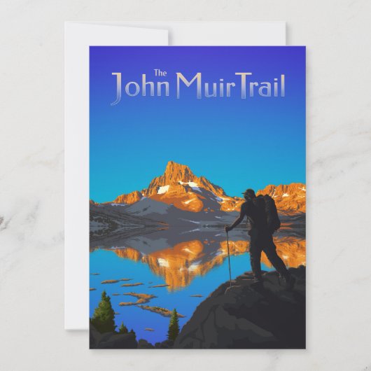 ハイカーとバナーのピーク- John Muir Trail -ロゴ シーズンカード (正面)