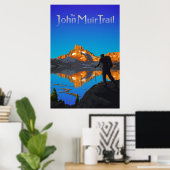 ハイカーとバナーピーク – John Muir Trail – ロゴ ポスター (ホームオフィス)