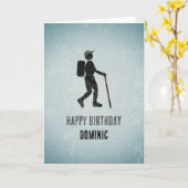 ハイカーと冒険者のテーマ-擦り切れたメタルサインルック カード (黄色い花)