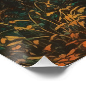 ハイカーと秋の森のトレイルDigital Art Downlo ポスター (コーナー)