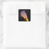 ハイカーのシルエット、アーチの先 スクエアシール (バッグ)