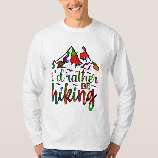 ハイカーの引用文おもしろいTシャツが好きだ Tシャツ (正面)