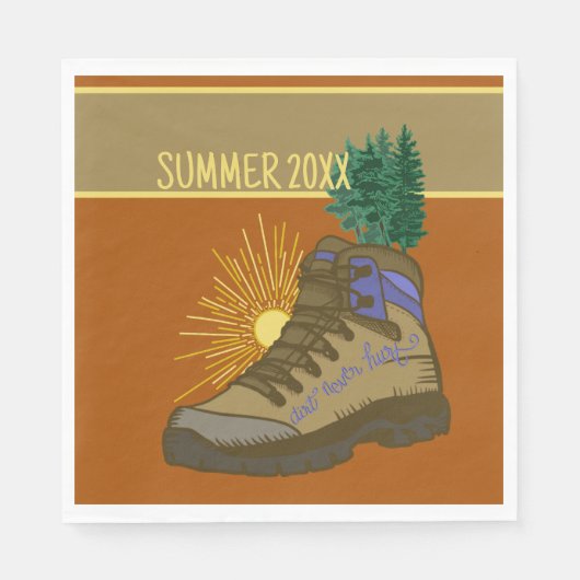 ハイカーキャパーソナライズされたンピングピクニック スタンダードランチョンナプキン (正面)