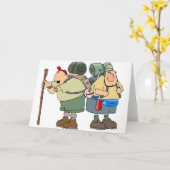 ハイカーズおもしろいアウトドアアドベンチャーキャンピングユーモア カード (黄色い花)