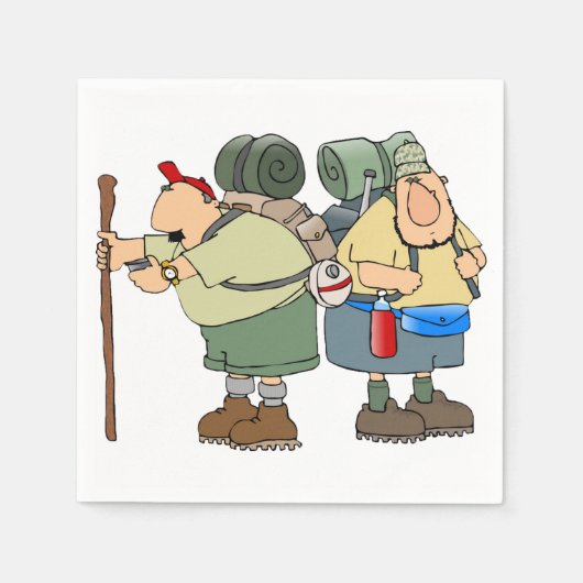 ハイカーズおもしろいアウトドアアドベンチャーキャンピングユーモア スタンダードカクテルナプキン (正面)