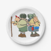 ハイカーズおもしろいアウトドアアドベンチャーキャンピングユーモア ペーパープレート (正面)