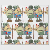 ハイカーズおもしろいアウトドアアドベンチャーキャンピングユーモア ラッピングペーパー (フラット)