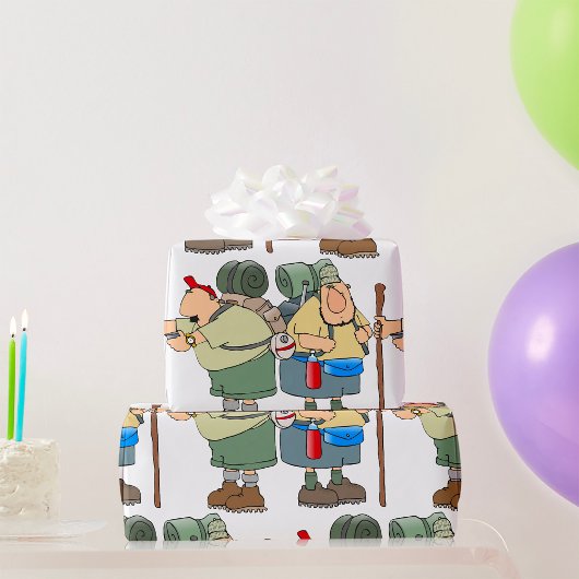 ハイカーズおもしろいアウトドアアドベンチャーキャンピングユーモア ラッピングペーパー