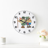 ハイカーズおもしろいアウトドアアドベンチャーキャンピングユーモア ラージ壁時計