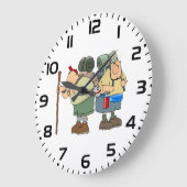 ハイカーズおもしろいアウトドアアドベンチャーキャンピングユーモア ラージ壁時計 (傾斜)