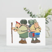 ハイカーズおもしろいアウトドアアドベンチャーキャンピングユーモア 招待状 (スタンド正面)