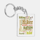 ハイカーハイキングワードクラウドアクリルキーチェーン キーホルダー (正面左)
