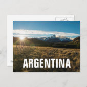 ハイカーフィッツロイ山脈,パタゴニア ポストカード (正面/裏面)