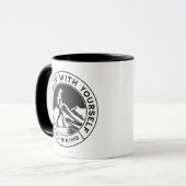 ハイカー用モノクロコーヒーマグ マグカップ (正面左)