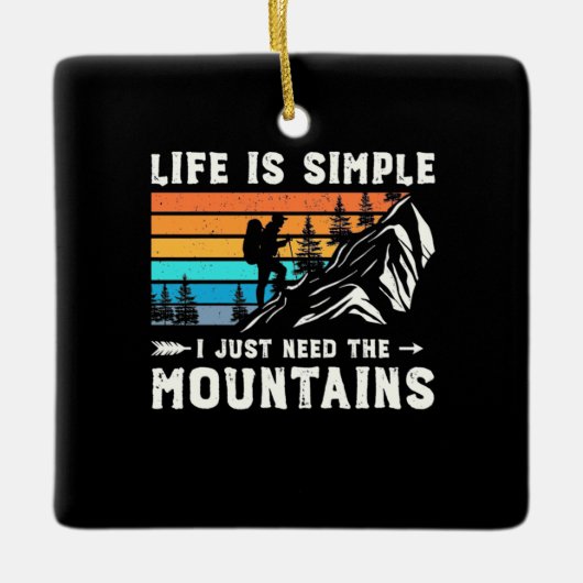 ハイカー私は山を必要 セラミックオーナメント (正面)