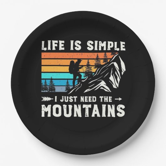 ハイカー私は山を必要 ペーパープレート (正面)