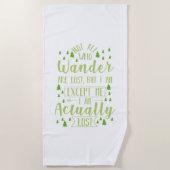 ハイキングおもしろいことわざ ビーチタオル (正面)