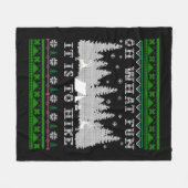 ハイキングおもしろいの醜いクリスマス フリースブランケット (正面(横))